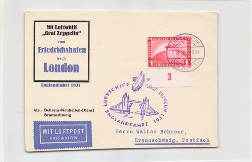 Zeppelinpost englandfahrt - zeppelinpost, lz